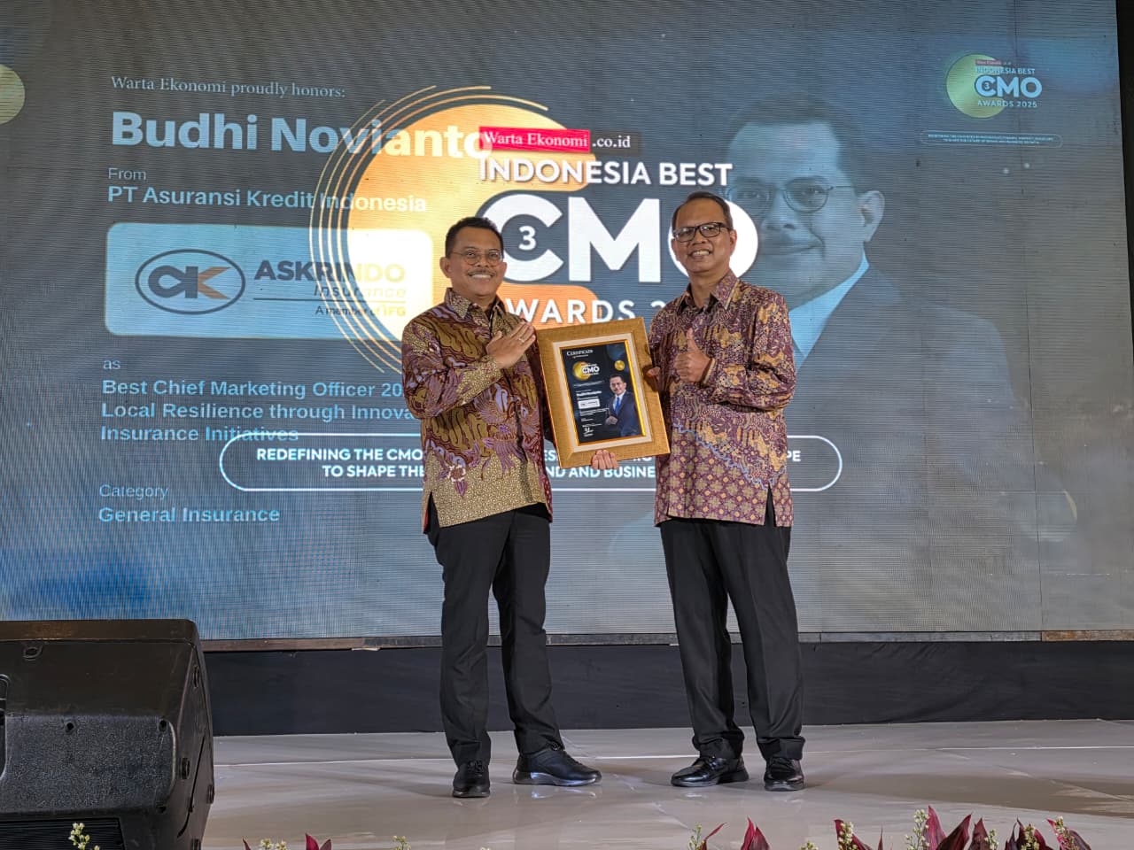 Perkuat Transformasi Bisnis, Askrindo Raih Penghargaan “Indonesia Best CMO”