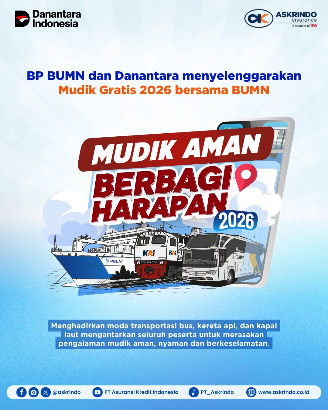Askrindo Bersama IFG Sediakan Ribuan Tiket Mudik Gratis Lebaran 2026
