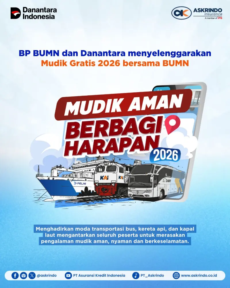 Askrindo Bersama IFG Sediakan Ribuan Tiket Mudik Gratis Lebaran 2026