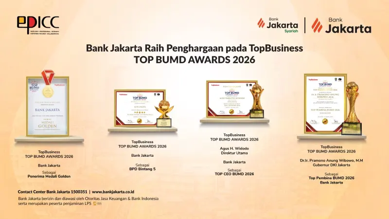 Transformasi Berbuah Prestasi, Bank Jakarta Raih Pengakuan di TOP BUMD Awards 2026